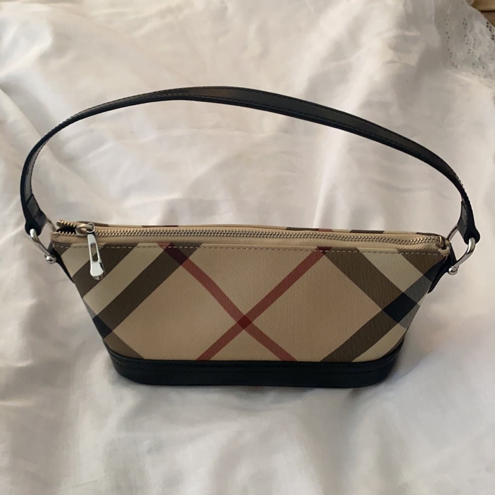 Vintage Burberry small coated canvas nova check shoulder bag